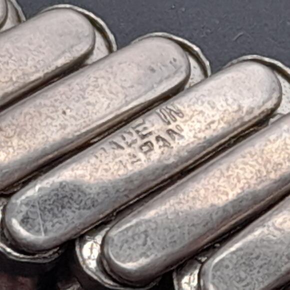 Vintage 1950s Clear Pronged Rhinestone Expansion Bracelet - Made in Japan - Picture 6 of 11